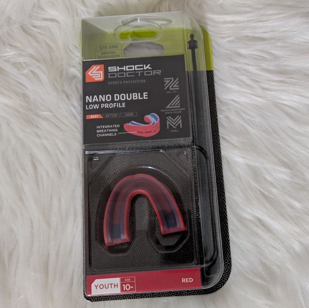 CCO 5 for $25 Shock Doctor Nano Double Low Profile Red Mouth Guard Youth New!